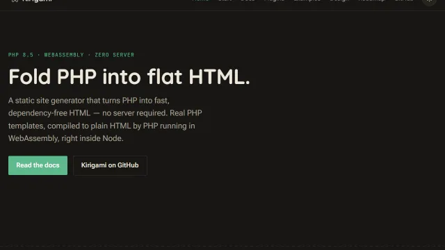 Kirigami's own documentation site, homepage