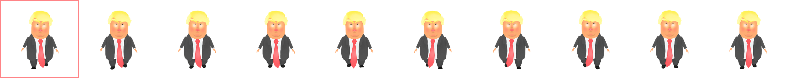 Les dix images clés, toutes de la même dimension